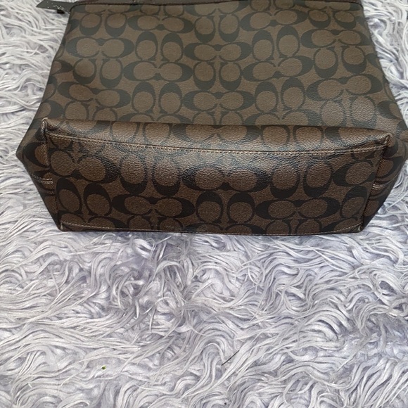 Coach F32857 Signature Metallic Stripe Medium Brown / Gold Pvc Tote - Picture 3 of 4